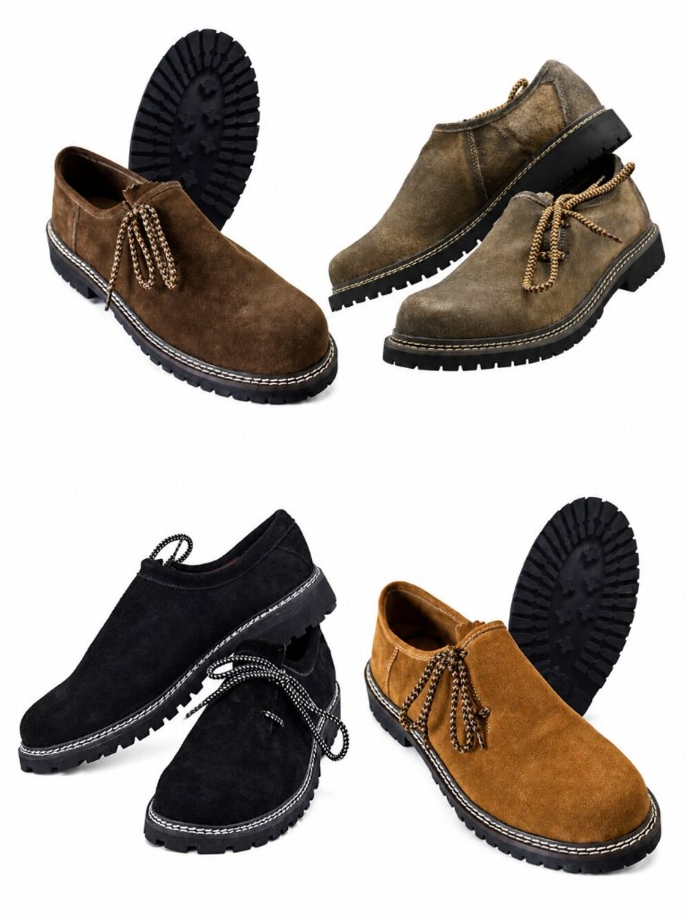 Men's Suede Lederhosen Shoes  Bavarian Oktoberfest Haferl Shoes